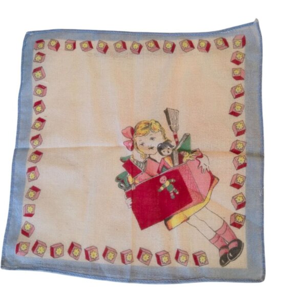 Vintage Children’s Handkerchief Lot 3 1950s Storybook Dog Nursery Retro Hankies - Picture 6 of 11